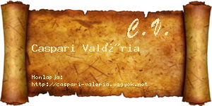 Caspari Valéria névjegykártya